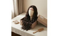 Scalp-Simulation Long Curly Hairpiece Flower Net Cap Long Wavy Hairpiece Machine-Made Hairpiece Soft