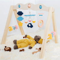 Wooden Baby Play Gym Infant Activity Gym Beech Wood Hanging Play Arch for Infants, Infants