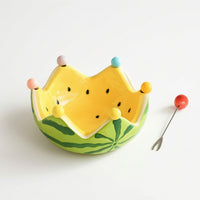 Watermelon Bowl with Fork Compact Watermelon Fruit Bowl Artistic for Kitchen
