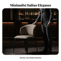 Wavy Backrest Chair Italian design Dining Room Seating Light Luxury Upholstered for Interior Designers, Kitchen
