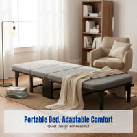 Folding Recliner Bed, Office Nap Chair, Single Lounger, Portable, Steel Frame, Hospital Assistant, Home, Outdoor Camping
