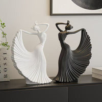 Modern Minimalist Dancing Figure Sculpture, Resin Art Decor