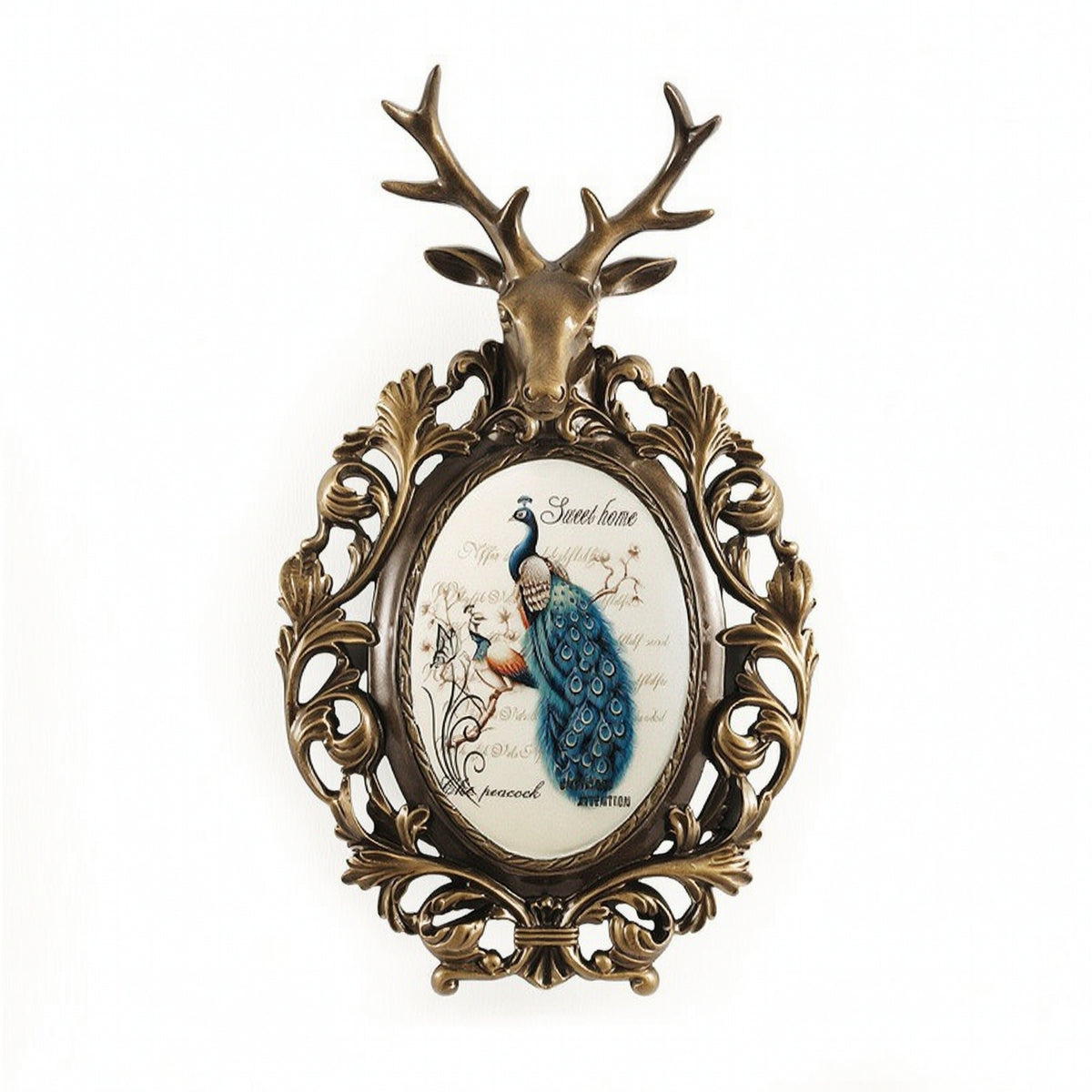 Deer Head Plaque with Frame Farmhouse Deer Head Wall Decor Retro for Bedroom
