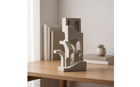 Architectural Sculpture Stone-Like Sculpture with Staircase Shapes Minimalist
