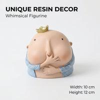 Pinching Nose Boy Sculpture, American Style Resin Figurine