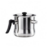 Milk Pot with Lid Long Handle Stainless Steel Milk Pot Even Heating Stainless Steel Saucepan for Kitchen