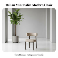 Upholstered Side Chair with Curved Backrest Minimalist Design Kitchen Seating Comfortable Padded Seat Anti-Slip Feet