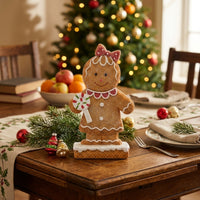 Gingerbread Man Figurine Resin Gingerbread Figurine Cute for Hosts