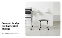 Sturdy Frame Foldable Bedside Commode Stable Support Folding Bedside Commode Non-Slip Feet Portable Toilet Easy to Clean for Pregnant Women, Disabled Individuals, People with Disabilities, Home Care, Bedroom, Travel