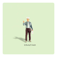 Construction Worker Figurine Bookshelf Decor Miniature Builder Model for Display