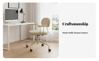 Molded Shell Chair with Casters Space-Saving Footprint Upholstered Vanity Chair with Casters Modern with Design Height