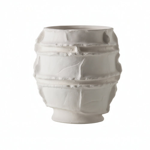 Ceramic Vase Antique Style Sculptural Vase Textured Vessel for Decorators, Homeowners, Console Table, Bookshelf, Entryway