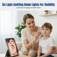 Visual Otoscope, High-Definition Ear Cleaning Tool, 3.2mm Camera, Ear Canal and Nasal Inspection