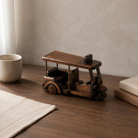 Three Wheel Motorcycle Statue Highlight Piece Bike Sculpture Vintage Style Pedal Cycle Figurine for Study Room