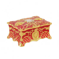 Rectangular Jewelry Box Faceted Jewel Lid Ornate Jewelry Box Curved Feet