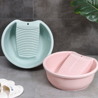 Large Laundry Basin with Built-in Washboard for Dormitory Use