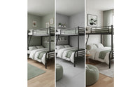 Space-Saving Metal Bunk Bed Sturdy Bunk Bed with Ladder Safe Easy Assembly for Teens, Bedroom