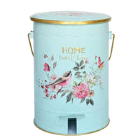 Lidded Wastebasket Pedal Trash Can Embossed Hands-Touchless