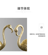 现代轻奢火烈鸟树脂摆件软装酒柜家居客厅电视柜玄关样板房间装饰