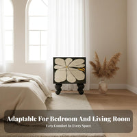 2-Drawer Nightstand Retro Aesthetic Bedside Table Multi-Functional for Bedroom