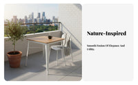 Nordic Design Garden Table and Chairs Waterproof Balcony Furniture Set Sun-Proof Outdoor Dining Set Weather-Resistant for Homeowners, Apartment Dwellers, Cafe Owners, Courtyard, Yard, Poolside, Indoor
