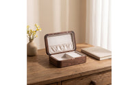 Jewelry Box with Hinged Lid Walnut Wood Wooden Jewelry Box Classic for Desktop