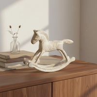 Vintage Horse Statue American Country Cast Iron Rocking Horse for Coffee Shop