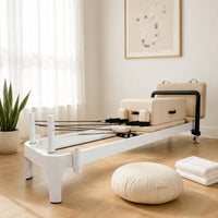 Pilates Reformer Padded Upholstered Pilates  Bed Portable Exercise Machine for Studio, Home