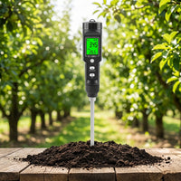 Soil EC Meter Digital Soil Tester with Metal Probe Digital Soil Meter Real-time EC Tester Battery Operated Instrument Automatic Compensation Suitable for Indoor Gardeners Greenhouse Cultivation Plant Care