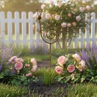 Rust Garden Ornament Plant Support Minimalist Metal Construction Stake Rusted Finish Outdoor Decoration