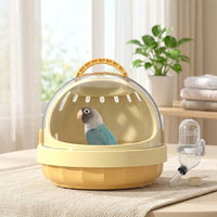 Portable Bird Cage and Small Bird Carrier, Dome Pet Bird Carrier with 60ml Water Bottle and Padded Liner for fresh air excursions and animal doctor