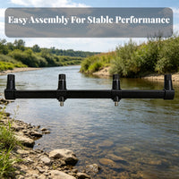 Fishing Rod Support Crossbar Black Four-Head Rod Holder Straight Horizontal