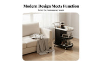 Rolling C-Shaped Table Multi-Purpose C-Shaped Couch Stand Space-Saving