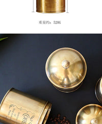 印度进口手工黄铜家居咖啡罐茶叶罐糖罐欧式奢华家用储物罐
