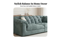 Fluffy-Like Design Channel-Tufted Sofa Modern Minimalist Design Couch High-Resilience Filling Living Room Seating Skin-Friendly Material for Apartment Dwellers, Homeowners, Young Adults, Small Areas, Home, Lounge Area
