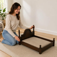 Solid Wooden Cat Bed Four-Season Use Solid Wood Dog Luxury Bed Look Animal Furniture for Cats, Dogs