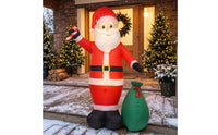 Giant Inflatable Santa with Gift Bag Easy Inflation Santa Inflatable with Gift Bag Built-in LED Lawn Decorations Bright for Storefront