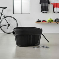 Mesh Bike Basket Padded Front Cycle Basket Dog Cycle Seat Tapered Pet Carrier Rectangular for Commuters, Folding Bikes