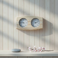 Natural Fir Wood Sauna Thermometer Hygrometer Easy to Read Sauna Room Temperature-Hygrometer Heat Resistant Wooden Temperature Humidity Gauge for Spa