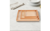3 Pieces Natural Educational Tray with Handles Rectangular Wooden Tray with Handles Shallow Smooth for Teachers