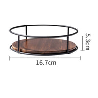 Rotating Condiment Tray 360-Degree Rotation Rotating Tray Organizer Black Metal