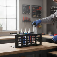 Silicone Holder with Shelf Multi-Hole Caulk Tube Organizer Space-Saving