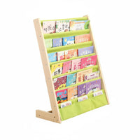 Solid Wood Children's Picture Book Rack Multi-Layer Wooden Kids Bookshelf Easy Reach Kids Picture Book Rack Large Capacity for Toddlers, Playroom, Nursery