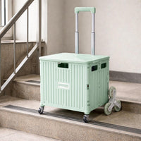 Pull Rod Portable Utility Wagon Wheeled Foldable Wagon with Wheels Foldable Utility Carrier for Market Stall, Shopping