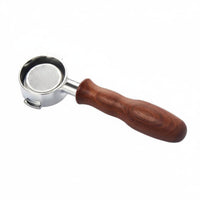 Coffee Machine Handle Bottomless Portafilter Espresso Handle Detachable Zinc Alloy Wood Grip Professional Accessory Suitable for Home Brewing Barista Office