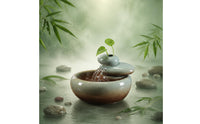 Stone Waterfall Fountain Easy Setup Rock Water Feature Quiet Pump for Tea Table
