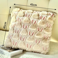 Easter Throw Pillow 3D Textured Tufted Design Cuddly Bunny Pillow Cover Luxury Soft Easter Decorative Pillow Cover for Kids, Women, Bedroom, Sofa