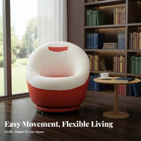 Rotating Flower-Shaped Seat 360-Degree Rotation Round Molded Armchair Lightweight Corduroy Upholstery for Children, Playroom