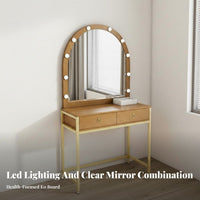Vanity Table with Lights Adjustable Lighting Makeup Desk with Lighted Mirror Spacious Tabletop Lighted Makeup Vanity Set for Women, Apartment, Closet