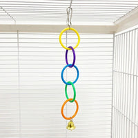 Bird Climbing Toy with Bells, Bird Climbing Rings for Parrot Cage Enrichment, Small Bird Toys and Medium Parrot Climbing